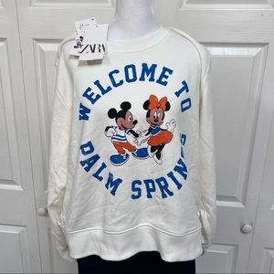 Zara Mickey and Minnie Palm Springs Women Sweatshirt Size  X-Large